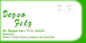 dezso filz business card